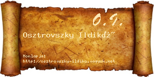 Osztrovszky Ildikó névjegykártya